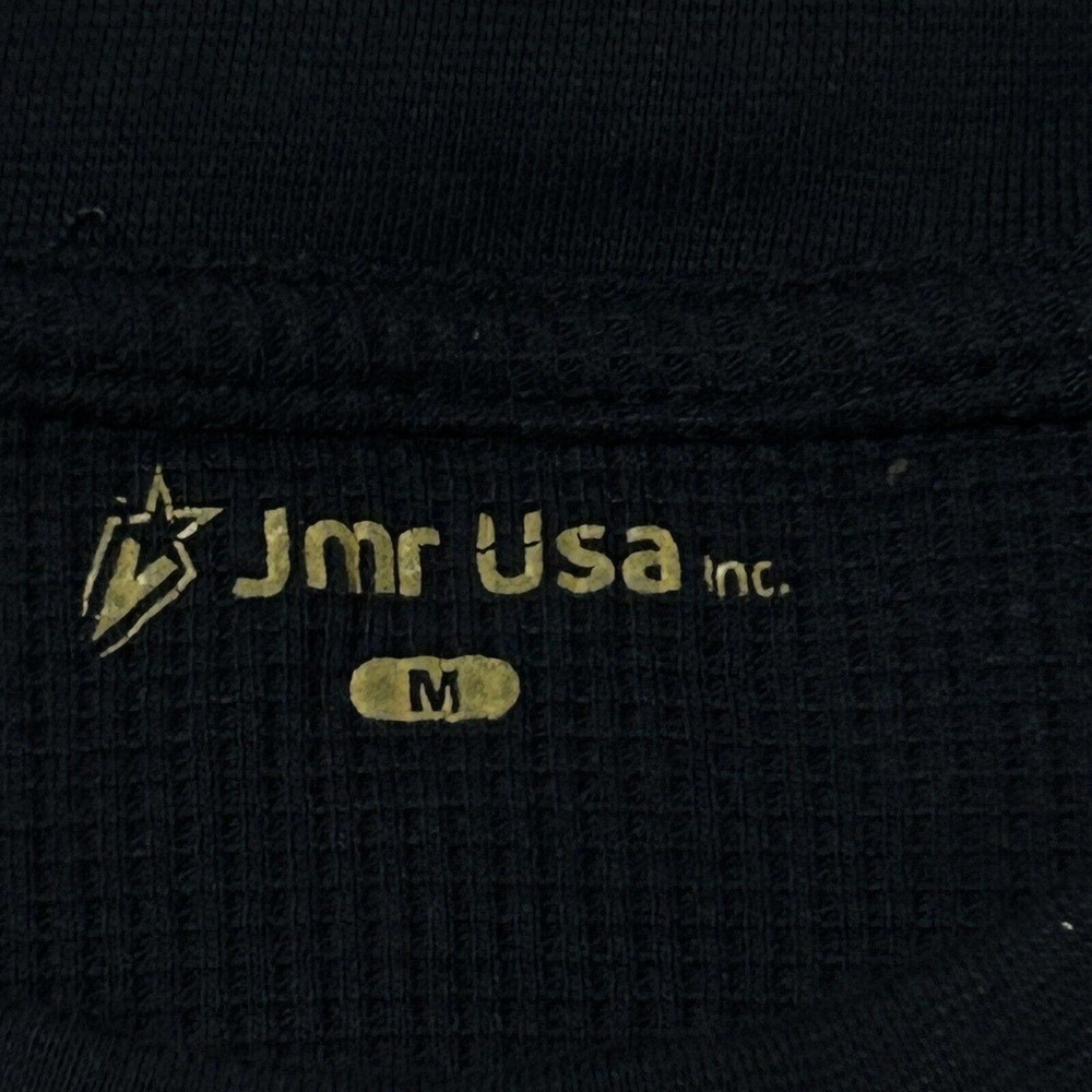 JMR USA Thermal Shirt Mens Medium Navy Blue Waffle Long Sleeve Pullover - Picture 2 of 15